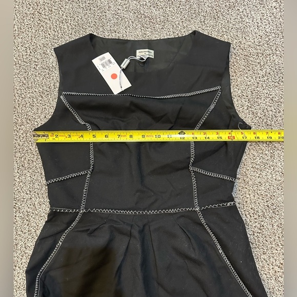PHILOSOPHY di ALBERTA FERRETTI 8 M Black Shift Dress White Stitching LBD R $995 - Picture 9 of 10
